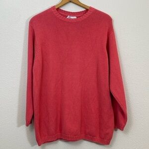 Vintage Lands’ End Drifter Sweater 100% Cotton in Medium Pink Size L